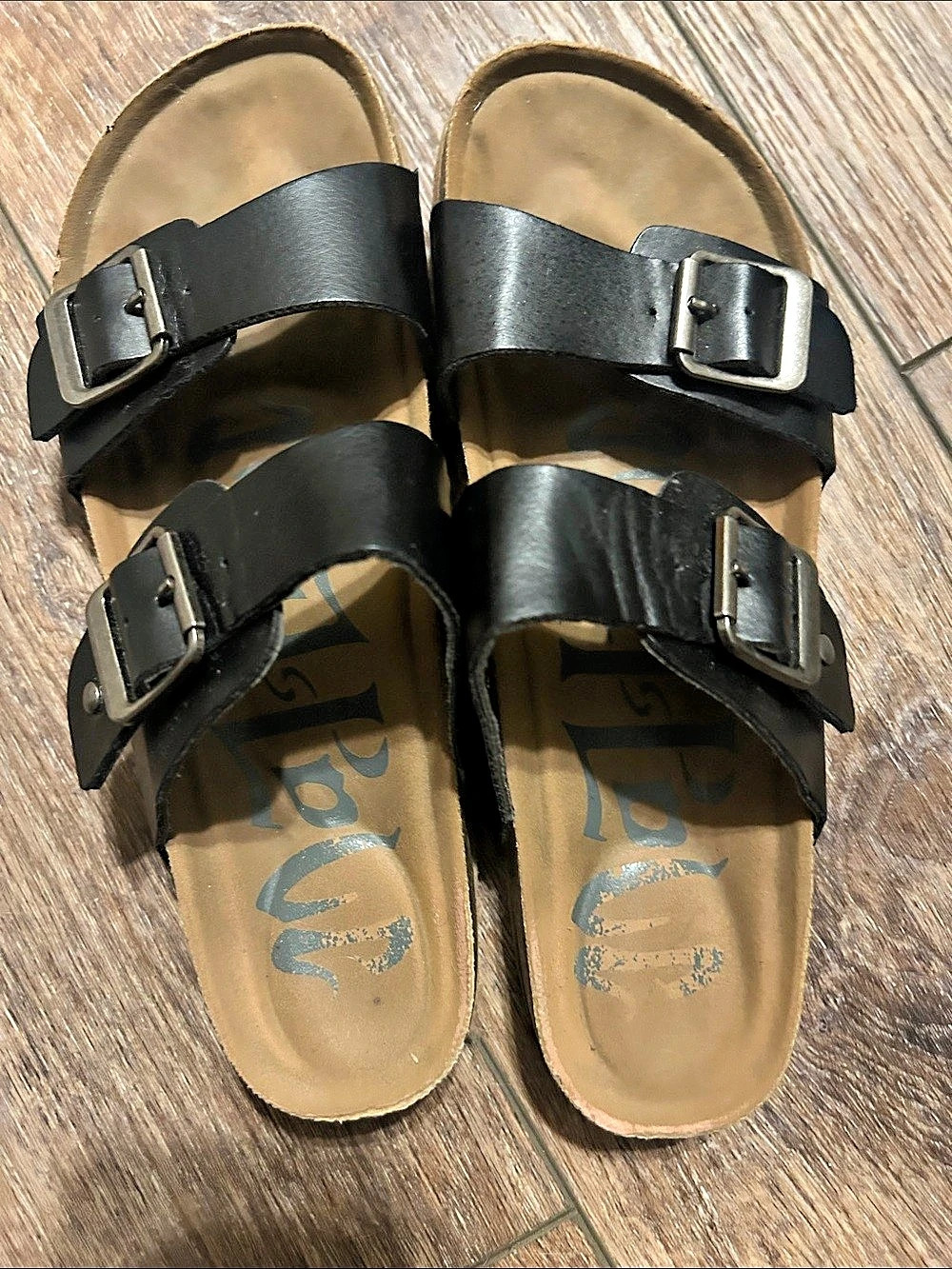 Mal and Jack Two-Strap Sandals Black & Brown US 7